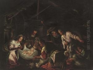 The Adoration Of The Shepherds by Jacopo Bassano (Jacopo da Ponte)