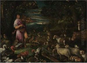 Orpheus Charming The Animals by Jacopo Bassano (Jacopo da Ponte)