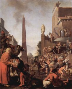 Joseph Selling Wheat to the People by Bartholomeus Breenbergh