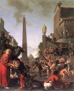 Joseph Selling Wheat to the People 2 by Bartholomeus Breenbergh