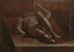 A Reclining Male Nude by Marcantonio Bassetti