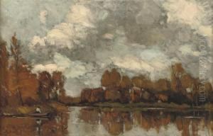 An Autumnal Afternoon Along The River Vecht by Nicolaas Bastert