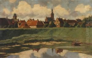Village Behind A Dike