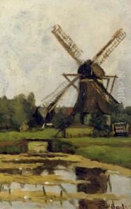 The Windmill 'de Wachter', Tienhoven by Nicolaas Bastert