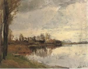 Vechtgezicht Bij Vreeland: The River Vecht In Autumn by Nicolaas Bastert