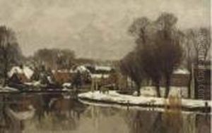 Winter: The River Vecht Between Breukelen And Maarssen
