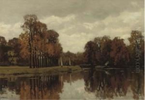 The River Vecht In Autumn by Nicolaas Bastert