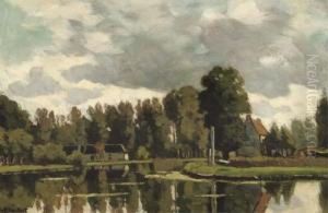 Bij Hinderdam: The River Vecht Between Weesp And Nederhorst Den Berg In Summer
