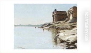Les Bords Du Gange A Benares by Jean, Dit Tancrede Bastet