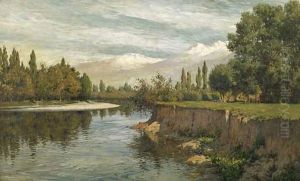 Bords De L'isere Pres De Grenoble by Jean, Dit Tancrede Bastet