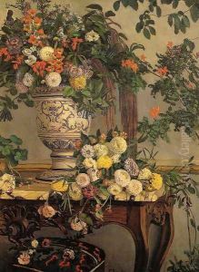 Flowers by Jean Frederic Bazille