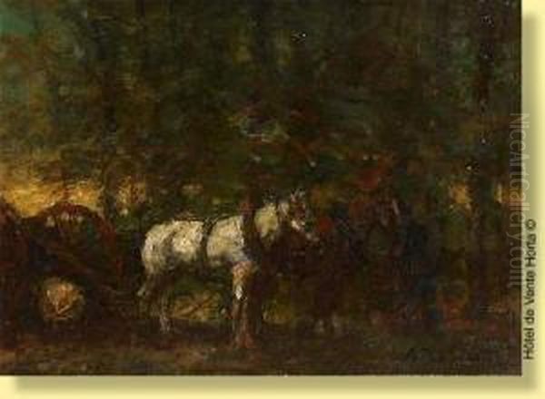 Chevaux Dans La Penombre - view 1