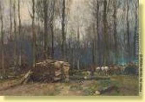 Travaux De Debardage En Foret De Soignes