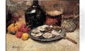 Nature Morte Aux Huitres by Alfred Bastien
