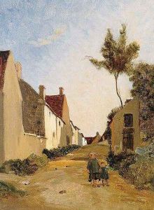 Village Street by Jean Frederic Bazille