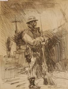 First War Soldier In The Trenches by Alfred Bastien