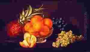 Still Life With Grapes, Oranges And Pineapple by Frederick Stone Batcheller