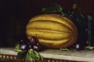 Still Life With Melons And Plums'' by Frederick Stone Batcheller