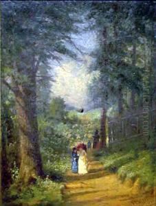 A Late Afternoon Stroll Down A Country Lane by Frederick Stone Batcheller