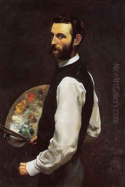 Self Portrait with Palette by Jean Frederic Bazille