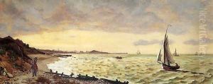 Seascape: The Beach at Sainte-Adresse by Jean Frederic Bazille
