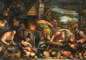 The Forge of Vulcan by Francesco, II Bassano