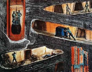 Cross-section of a Coal Mine by Ignace Francois Bonhomme