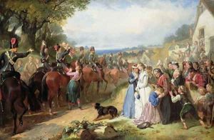 The Girls We Left Behind Us - The Departure of the 11th Hussars for India by Thomas Jones Barker