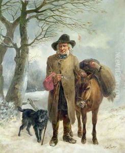 Gathering winter fuel by Thomas Jones Barker