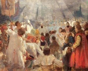 Pod Twa Obrone, Szkic Kompozycyjny, Ok. 1910 by Stanislaw Batowski-Kaczor