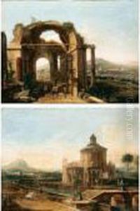 Veduta Del Brenta Con Rovine Architettoniche E Figure; Capriccio Con Basilica E Figure Veduta Del Brenta Con Rovine Architettoniche E Figure; Capriccio Con Basilica E Figure