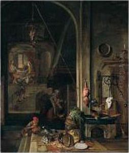 The Interior Of A Kitchen With The Supper At Emmaus The Interior Of A Kitchen With The Supper At Emmaus
