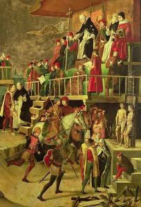 St. Dominic Presiding over the Burning of Heretics by Pedro Berruguette