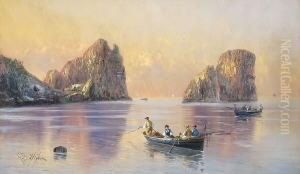 Fischerboote Vor Capri. by Giovanni Battista
