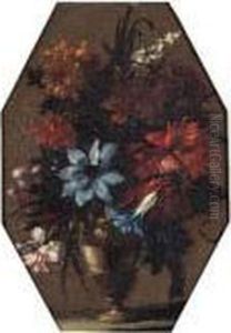 Bouquet De Fleurs Sur Un Entablement by Nicolas Baudesson