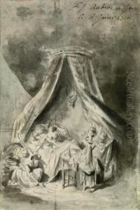 Scene Du Coucher by Pierre-Antoine Baudouin