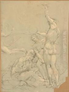 Corybantes Dansant Autour Du Berceau De Jupiter by Baudry Paul