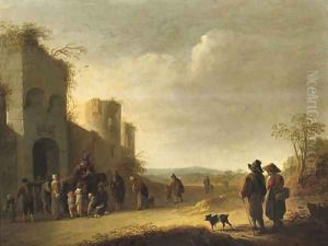 An Allegory of Charity Saint Martin dividing his cloak outside the walls of a town