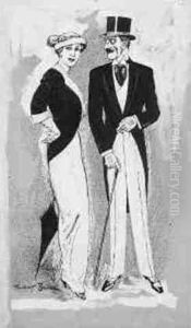 Elegantes Paar Vor Dem Ausgehen by Rudolf Bauer