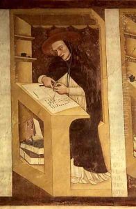 Dominican Monk at his Desk, from the Cycle of Forty Illustrious Members of the Dominican Order, in the Chapterhouse, 1342 by Tommaso da Modena Barisino or Rabisino