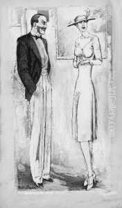 Elegantes Paar, Stehend