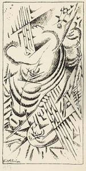 Two Lithographs.
Abstract Composition, With Diagonal Lines - view 1
