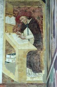Hugues de Provence at his Desk, from the Cycle of Forty Illustrious Members of the Dominican Order in the Chapterhouse 1342