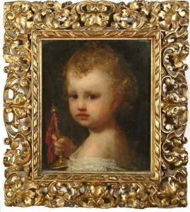 Portrait Of A Young Child by Karl Wilhelm Friedrich Bauerle