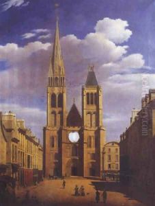 Vue de la basilique Saint Denis sur la Place Pannetiere
