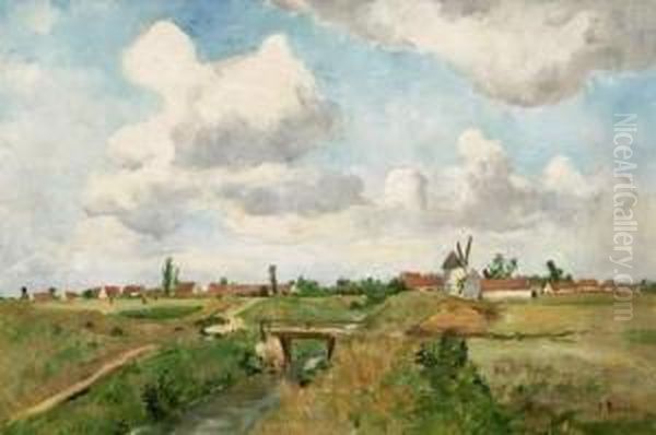 Dutch Landscape With Windmills - view 1