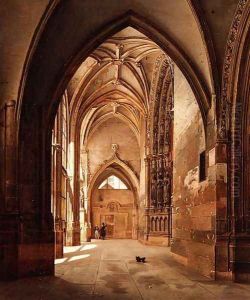 Portal of St. Germain in Auxerre, 1831 by Etienne Bouhot