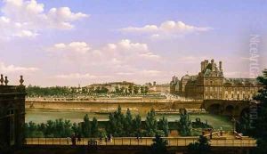 View of the Gardens and Palace of the Tuileries from the Quai d'Orsay, 1813 by Etienne Bouhot
