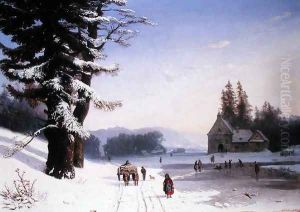 Snow Scene in the South of France 1868 by Josephine Bowes
