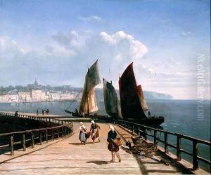 Pier with Fishing Boats by Josephine Bowes